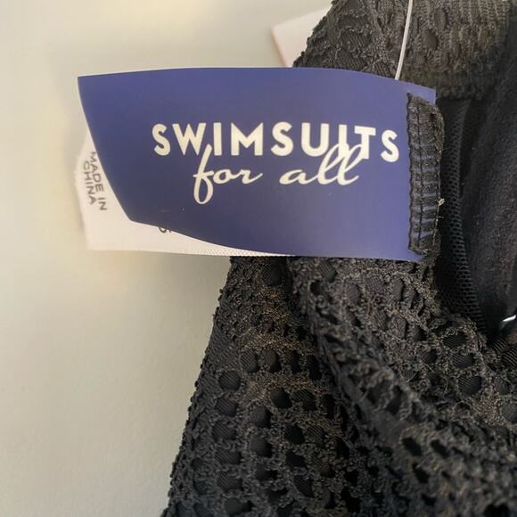 Swimsuits For All Swim Top Mesh Crochet Overlay Tankini Split Fr Underwire 8 - Picture 7 of 11